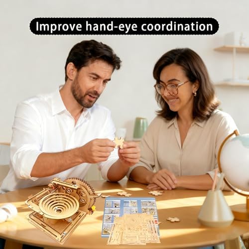 3D Puzzle Wooden Marble Run for Adults DIY Model Kit Assembly Wood Crafts - Image 5