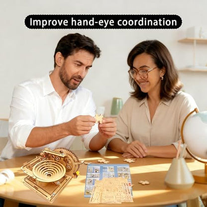 3D Puzzle Wooden Marble Run for Adults DIY Model Kit Assembly Wood Crafts - Image 5