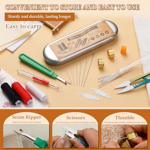 42 PCS Big Eye Steel Sewing Needles Kit Steel Needles for Hand Sewing - Image 5