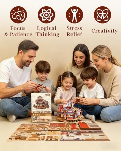 OZJAY Nautical Sushi DIY Miniature House Kit, 3D Wooden Puzzles for Adults - Image 6