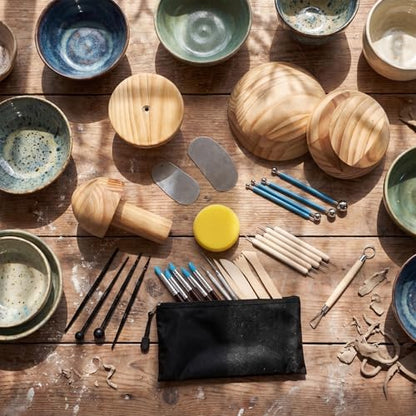 Doublefill 4 Pack Pottery Mold with 27 Clay Sculpting Pottery Tools Kit - Image 5