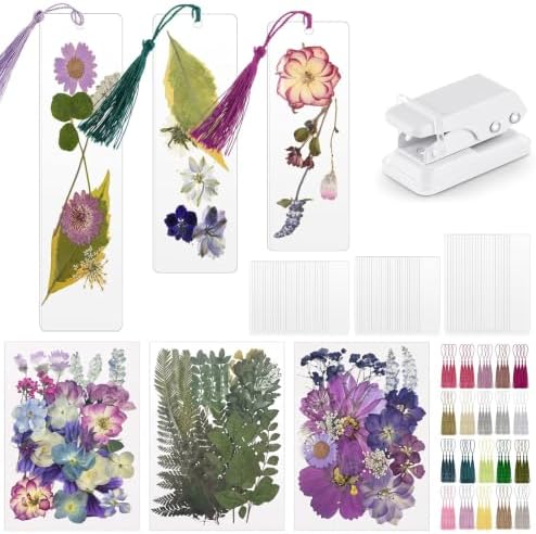 Fuyoooo 176 Pcs Pressed Flower Bookmark Kit,Purple,3 Size by Liraitoya