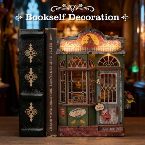 Book Nook Kit, Magic Shop DIY Miniature House Kit with Stepless Dimming - Image 5