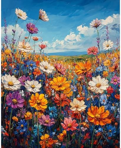 Flowers Paint by Numbers Kit for Adults Beginner Floral Oil Painting Kit Adult Paint by Number Kits on Canvas Wildflower DIY Painting for Beginners Art by Numbers for Gifts Home Wall Decor 16x20 Inch by Unknown