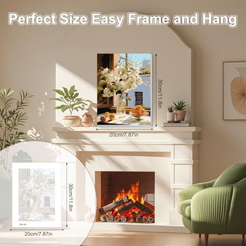 TOSTOG Jasmine Vase Framed Canvas Paint by Numbers Art Kit for Adults and Kids, Beginner Acrylic Oil Painting Supplies with Wooden Frame for Home Wall Decor 20 * 30 cm/8 * 11.8 in - Image 6