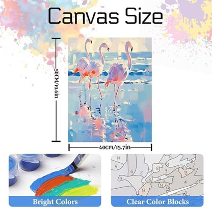 NDNXYXGS Paint by Numbers Kits for Adults,Animals DIY Painting Kit on Canvas,Flamingo Color by Numbers,Large Adult Paint by Number for Wall Decor and Gifts (Crane) - Image 3