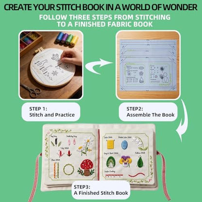 Herdiese Embroidery Stitch Book Kit for Beginners with 32 Stitches - Image 3