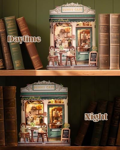 Book Nook Kit for Adults, DIY Miniature House Coffee Shop Booknook - Image 5