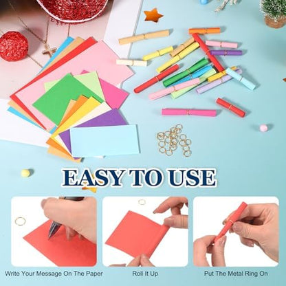 MECCANIXITY 100Pcs Message Paper Scrolls 7x14cm Lucky Wishing Mixed Color - Image 4