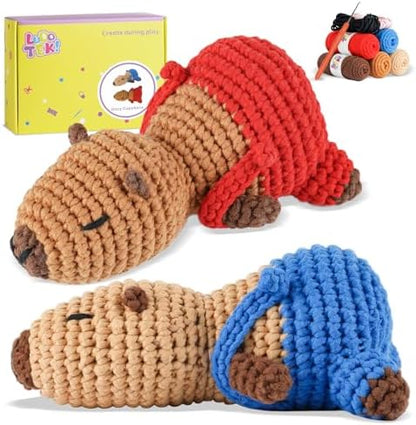 Crochet Kit for Beginners, Capybara Animal Kits for Adults, Amigurumi Set by Unknown