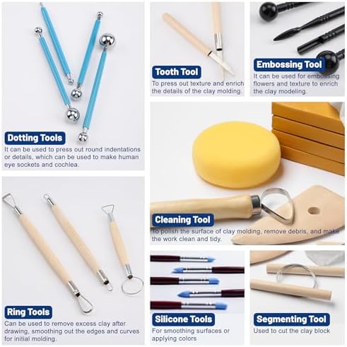 Pottery Clay Sculpting Tools Set, 61 Pcs - Image 2
