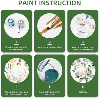 Ginkko Framed Paint by Numbers Kit for Adults, 8x12 inch, Flowers - Image 4