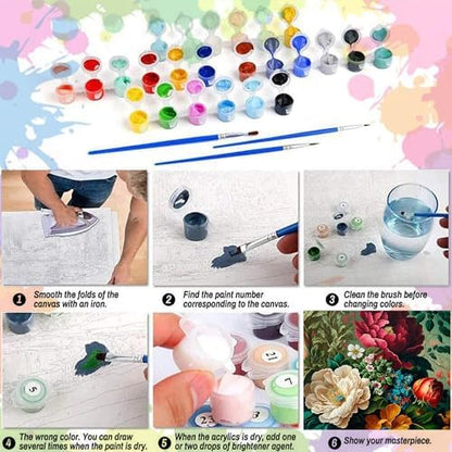 Arttoplus Flower Paint by Numbers Kit for Adults Canvas 16x20 inch - Image 6