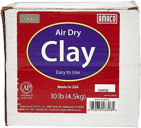 AMACO 4630-3C Air Dry Modeling Clay, Gray, 10 Pound (Pack of 2) - Image 2
