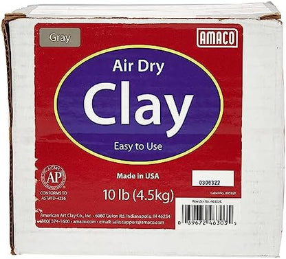 AMACO 4630-3C Air Dry Modeling Clay, Gray, 10 Pound (Pack of 2) - Image 2