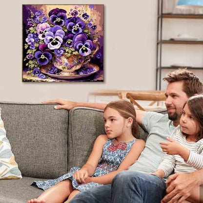 VIGEGU Flower Paint by Numbers Kit for Adults - Butterfly Orchid Paint by Number for Beginner DIY Adult Paint by Number Kits on Canvas,Oil Number Painting Kits for Home Decor 16x16inch - Image 2
