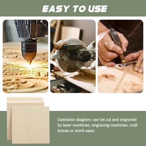 2 Pack Plywood Sheets, 17.1" x 17.1"x 0.2" Basswood Sheets - Image 3