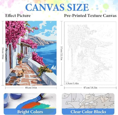 ZRIZQ Landscape Paint by Numbers Kit for Adults Beginner,Scenery,16x20 - Image 2
