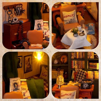 DIY Miniature House Kit, Mini House Building kit for Adults, Detective Agency - Image 4