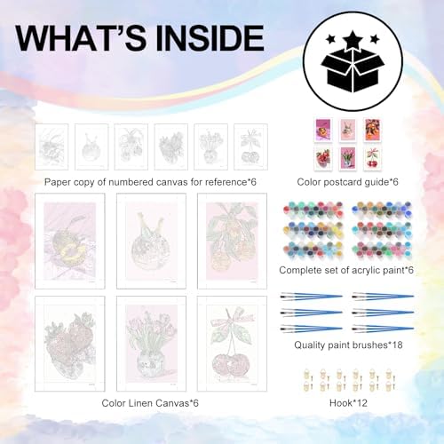 6 Pack Disco Ball Paint by Numbers Kit for Adults Beginner 8x12 Inch - Image 4