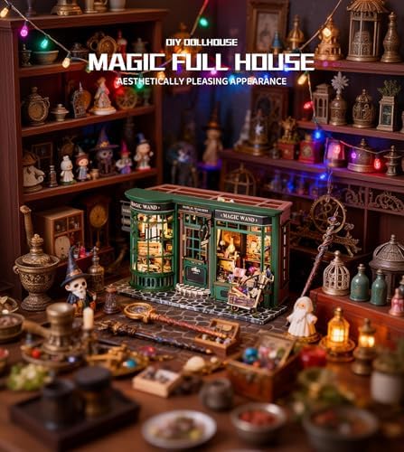 Roroom DIY Miniature House Kit, Magic Full House Book Nook Kit with LED Light, 3D Wooden Puzzle Miniature Dollhouse Kit for Bookshelf Decor-Creative Gift for Family and Friends - Image 3