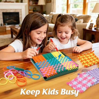 IQKidz Weaving Loom Kit for Girls Ages 8-12, DIY Arts and Crafts for Kids and Adults, Great Toy Gifts for Beginners 6-8 9 10 11 12, Potholder Knitting Loom with 224 Refill Loops - Image 3