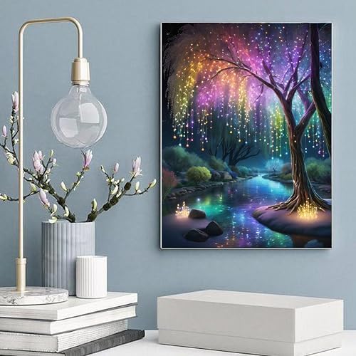 Yunruily Tree Paint by Number Kits for Adults-Paint by Numbers Kits for Adults,Tree of Life Paint by Number Kits on Canvas Perfect for Gifts Home Wall Decor(16x20inch) - Image 2