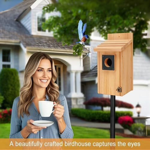 Wooden Bird Houses for Outside with Paint Set, Crafts & DIY Birdhouse Kits for Adults & Kids to Build, Bird House Outdoor for Bluebird Finch Swallow Wren Chickadee - Image 2