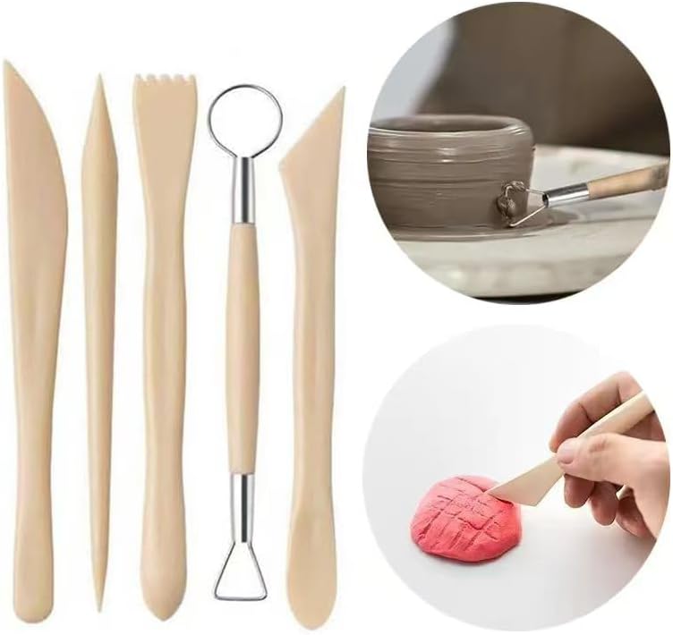 41PCS Polymer Clay Tools Kit, Clay Sculpting Art Tool Set with Wooden Carving Tools, Ball Stylus, Silicone Scrapers, Art Brushes for Pottery, Modeling, Nail Art, DIY Crafts for Beginners-Pink - Image 2