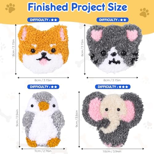 Punch Needle Kit Adult Beginner, 4 Cute Animal Hanging Ornaments All Tools - Image 4