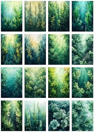 Decoupage Paper Pack (35 Sheets 6"x8") Underwater Greens: Beautifully Painted Aquatic Plants Swaying in The Ocean Depths, Illuminated by Ethereal Rays of Sunlight FLONZ Vintage - Image 2