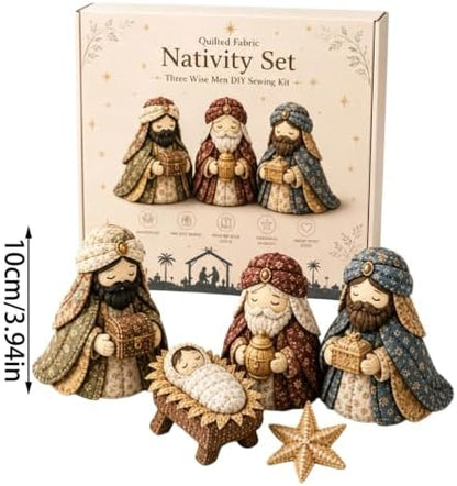DIY Quilted Fabric Nativity Set Sewing Kit, Detailed Hand-Stitch Holy Family Manger Craft Set, Nativity Ornament Making Project for Home Display & Faith-Based Decor Creation for Adults，Type D - Image 7