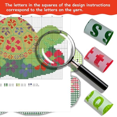 Latch Hook Kit for Adults Beginners Turtle DIY Rug Making Kits with Color Preprinted Canvas, Crafts Needlework Arts for Home Decoration Festival Gift 20X15inch - Image 3