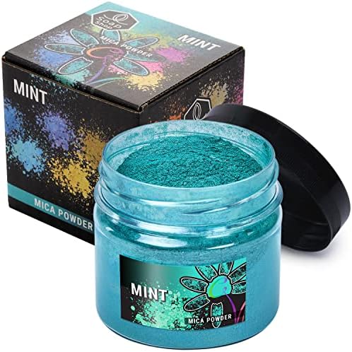 Mint Mica Powder for Resin Coloring 2 oz - Pigment Powder for Nails by ALEXES