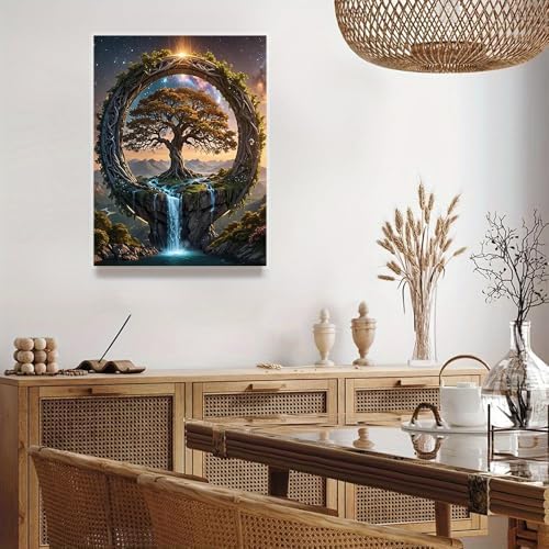 Clendo Tree of Life Paint by Numbers for Adults - DIY Paint by Number Acrylic Canvas Painting Art Kits for Home Decor 16x20 Inch (Without Frame) - Image 3