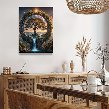 Clendo Tree of Life Paint by Numbers for Adults - DIY Paint by Number Acrylic Canvas Painting Art Kits for Home Decor 16x20 Inch (Without Frame) - Image 3