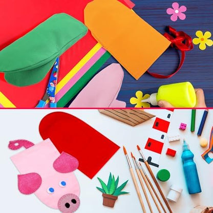 Soulchen 24 Pcs DIY Hand Puppets, Canvas Hand Puppet Making Kit DIY Arts and Crafts Sewing Projects for Fun Home Activities Classes Storytelling Party Favors (Mixed Colors) - Image 4