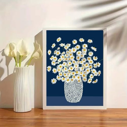White Chrysanthemum Paint By Numbers Kit for Adults,Home Decor 16x20In - Image 3