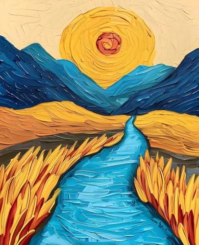 Paint by Numbers Kit for Adults Beginner, Autumn Paint by Numbers Paddy, DIY Easy Acrylic Watercolor Oil Painting Kit with Brushes, Arts and Crafts for Adult for Home Wall Decor, Gifts 24x32 in P-39 by Unknown
