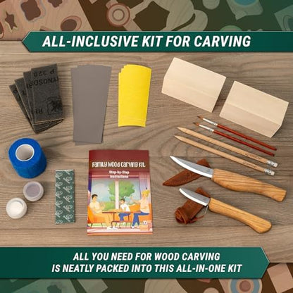 BeaverCraft Wood Carving Kit for Beginners DIY Kits for Adults & Kids Woodworking Kit Whittling Knife Set – Craft Hobby Kits for Adults Teens Hobbies for Men & Women Wood Carving Knives Tools DIY09 - Image 4
