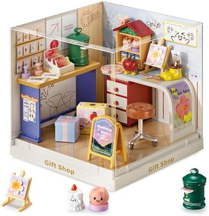 Handmade Gift Corner Super Miniature House Kit - DIY Plastic 3D Model Building Set for Teens, Build Your Own Paint & Present Shop with Dustproof Case, Creative Craft Gift for Girls Women by Unknown