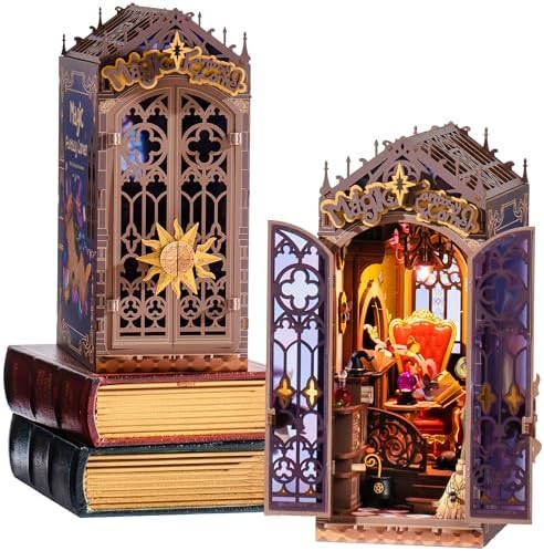 Rolife LED Book Nook Kit Magic Fantasy Corner, DIY Booknook Kit 3D Creative Decorative Bookend Bookshelf Insert, Halloween/Christmas Decorations/Gifts for Adults (Magic Fantasy Corner) by Rolife