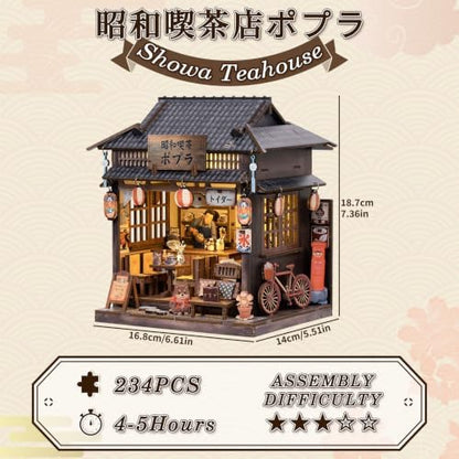 Japanese Tea House, Miniature dollouse Kit for Adults, DIY Book Nook - Image 3