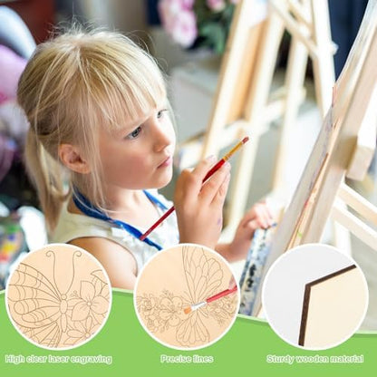 COCHIE 10 Pieces Large Spring Butterfly Unfinished Wood Crafts to Paint for Adults, Bulk Predrilled Wooden Ornaments for Painting, Butterflies Paintable Wood Slices Craft Supplies with Ropes - Image 3