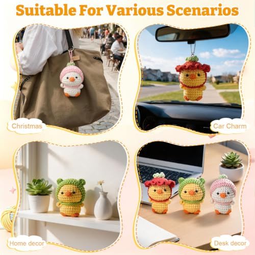 Crochet Kit for Beginners 3 PCS Duck Animal Crochet Set, Ideal Crochet Gift - Image 7