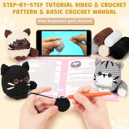 Crochet Kit for Beginners, Cat Crochet Kit for Adults Beginner - Image 4