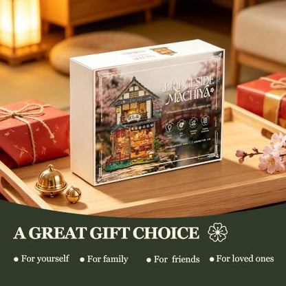 Book Nook Kit DIY Miniature House 3D Wooden Puzzle - Bridgeside Machiya - Image 7