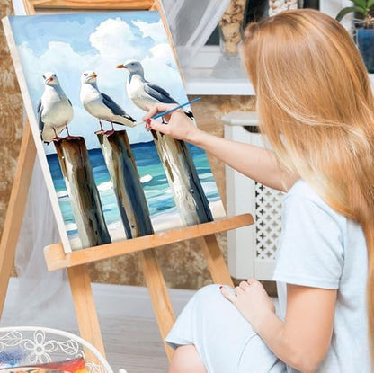 Bowetile Framed Paint by Numbers Seagull for Adults Beginners, Adults' Paint-by-Number Seagull Kits, Easy Adult Paint by Number Kits on Canvas, Acrylic Animals Number Painting for Home Decor, 8x12in - Image 2