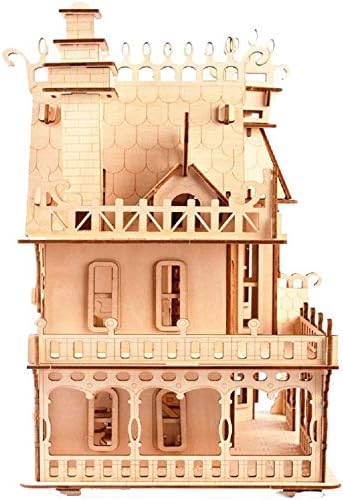 3D Puzzle House, Pre-Cut Dream Villa Model Kit DIY Miniature Dolls House - Image 4