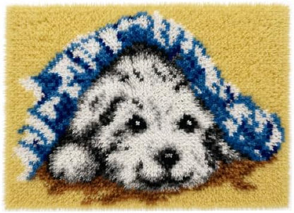 ZFFLYH Latch Hook Kits DIY Crochet Yarn Rugs Tapestry Hooking Needlework Crafts Arts Kit Color Preprinted Pattern Home Decoration Festival Gift for Adults and Beginner,Dogs by ZFFLYH